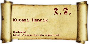 Kutasi Henrik névjegykártya