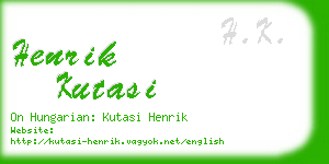 henrik kutasi business card